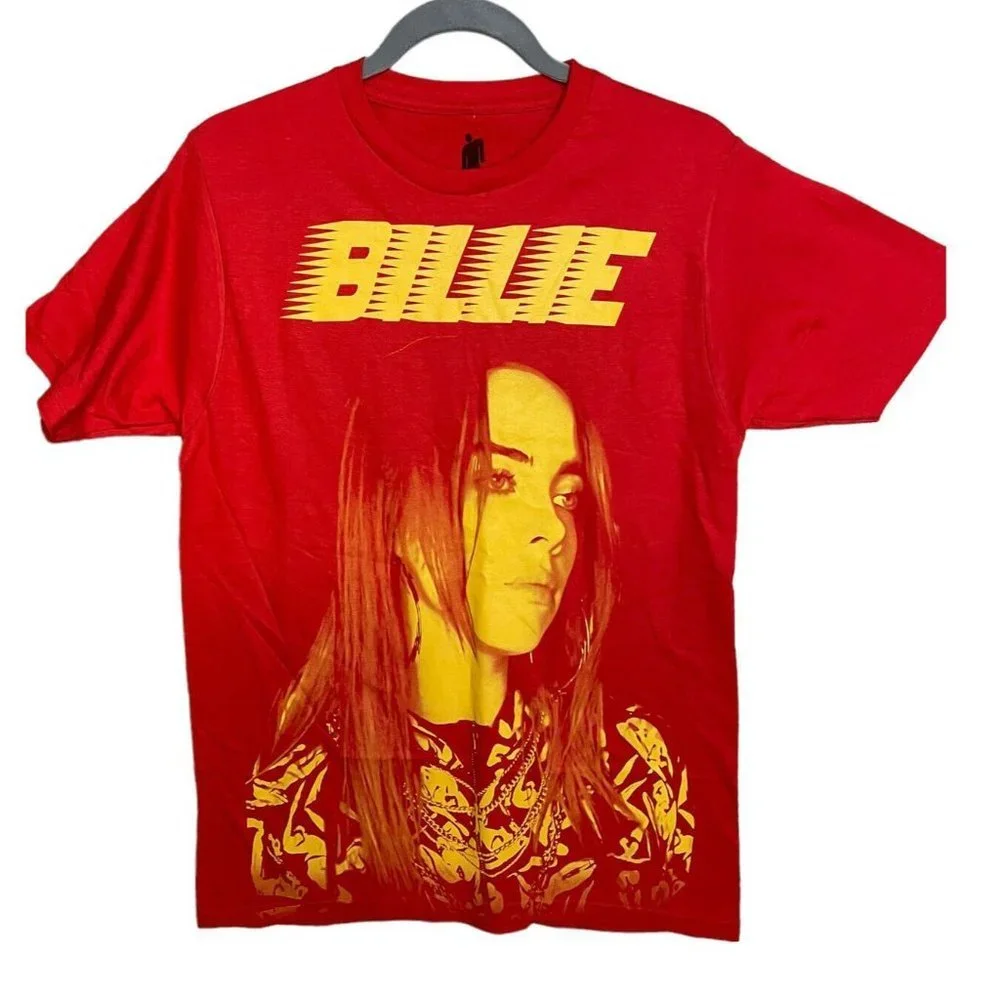 Billie Eilish Red and Yellow Logo T-Shirt Size S NWOT - Picture 2 of 5